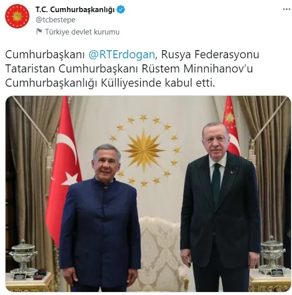 Son dakika: Başkan Erdoğan Tataristan Cumhurbaşkanı Rüstem Minnihanov’u kabul etti - 2
