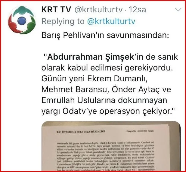MİT ihanetine imza Oda TV’nin Genel Yayın Yönetmeni Barış Pehlivan Sabah’a saldırdı