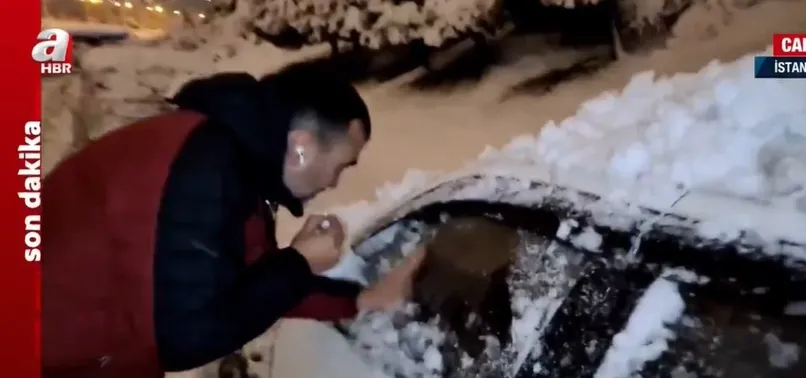 Terk edilmiş araçlar yol kenarına bırakılan İETT otobüsü! İstanbul'da hayat durduran kar yağışı