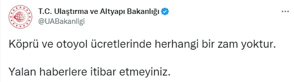 1672581978681.jpg Fondaş medya 2023'e yalan haberle başladı! Karar ve Halk TV'nin "köprü ile otoyol geçiş ücretine rekor zam" haberleri yalanlandı - 4