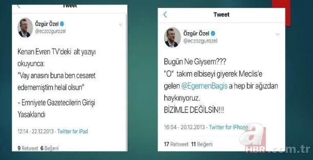 FETÖ’nün 17-25 Aralık kumpasını destekleyen CHP’li Özgür Özel’in skandal tweetleri