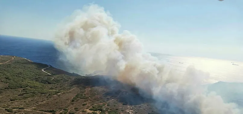 Son dakika! Çanakkale Bozcaada'da yangın