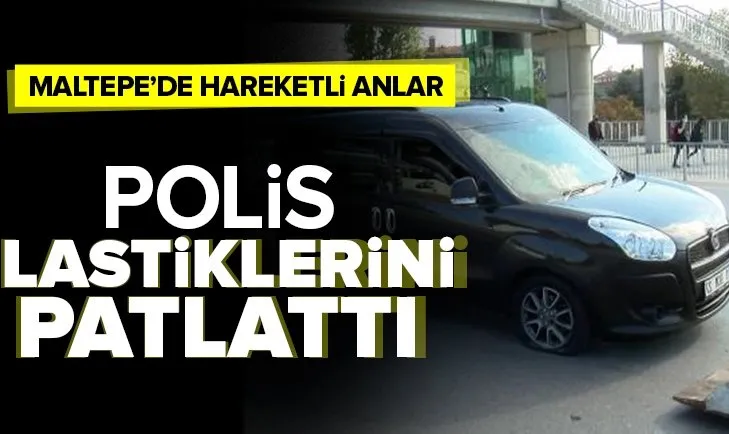 Gasbettiği otomobille kaçmaya çalıştı! Polis lastiklerine sıktı