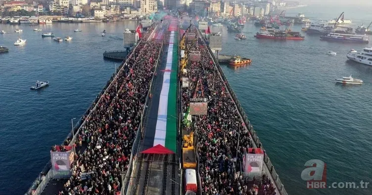 Sinmiyoruz, susmuyoruz Filistin’i unutmuyoruz! 1 Ocak sabahı Galata Köprüsü'nde Gazze yürüyüşü 7