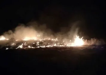Tekirdağ'da korkutan anız yangını