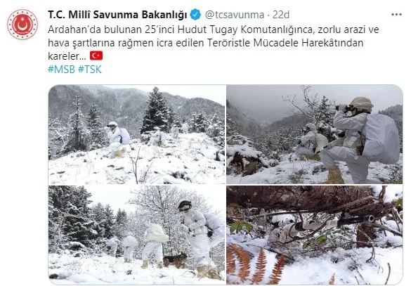 Milli Savunma Bakanlığı teröristle mücadele harekatından fotoğraf paylaştı - 1