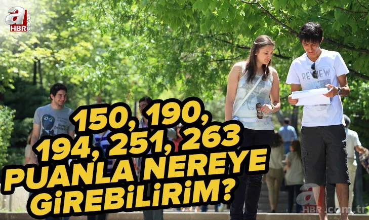 YKS 150, 190, 194, 251, 263 puanla nereye girebilirim? 2022 TYT 278 puanla hangi üniversiteye girebilirim? 1