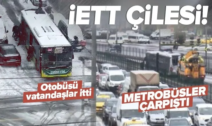 İstanbullununu bitmeyen ulaşım çilesi: Esenyurt’ta metrobüsler çarpıştı! Sultangazi’de vatandaşlar İETT’yi iterek kurtardı