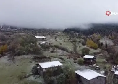 Artvin’de sonbahar ve kış manzaraları aynı karede