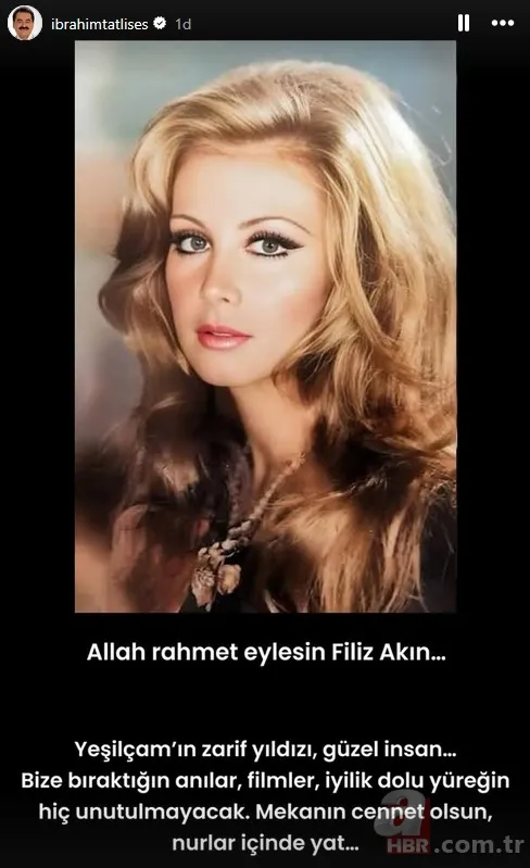 Yeşilçam'dan bir yıldız daha kaydı! Ünlülerden Filiz Akın'a taziye mesajları... 16