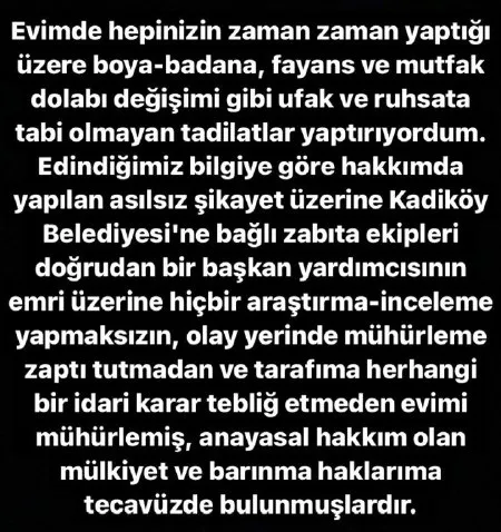 CHP’li Kadıköy Belediyesi, Milli kadın basketbolcu Merve Aydın’ın dairesini mühürledi