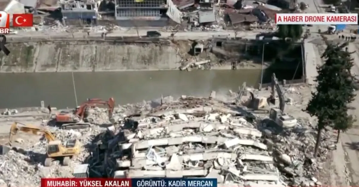 Hatay'daki yıkım havadan böyle görüntülendi