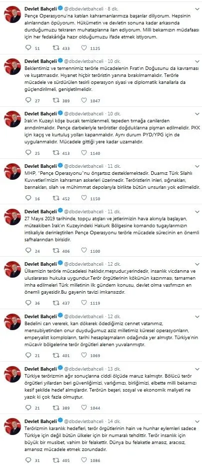 Son Dakika Devlet Bahceli Den Pence Harekati Mesaji