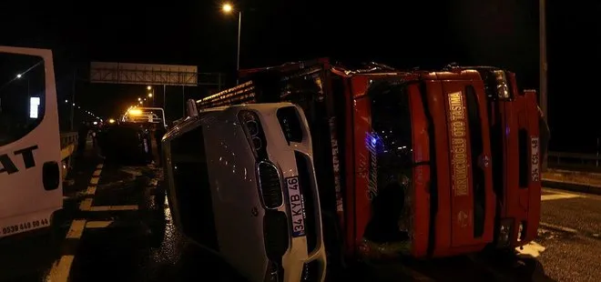 Kayseri’de feci kaza! Yanan TIR’ın sürücüsünü polis kurtardı