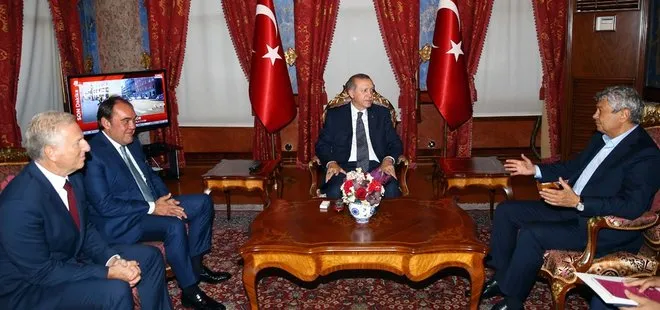 Cumhurbaşkanı Erdoğan, Demirören ve Lucescu’yu kabul etti