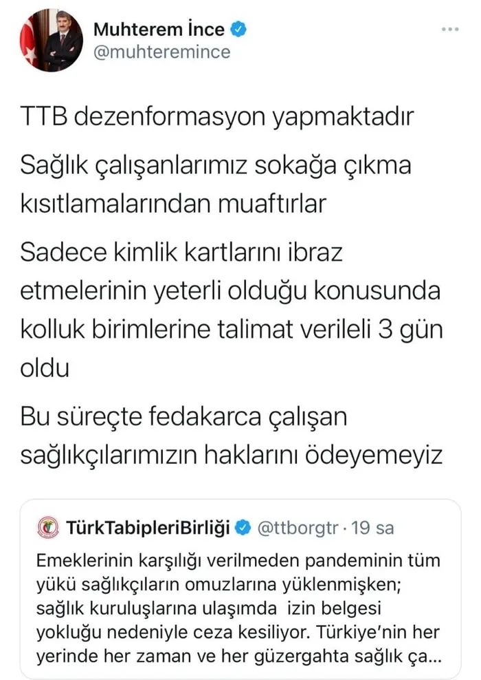 Son dakika: İçişleri Bakanlığı Türk Tabipler Birliği'nin iddiasını yalanladı - 1