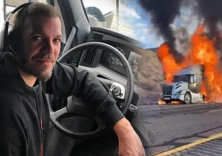 Tolga Karel’in milyonluk tırı alev aldı! Ölümden döndü