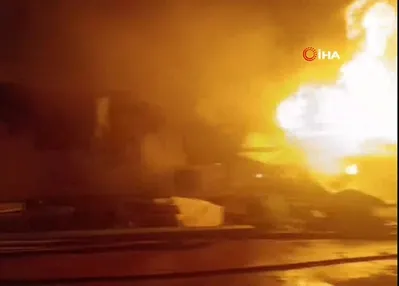 Malatya’da şantiyede yangın