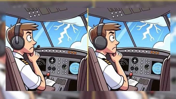 10 saniye içinde sadece dahi olmaya en yakın olanlar pilot resimlerindeki 3 farkı buluyor!