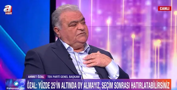 Tek Parti Genel Başkanı Ahmet Özal'dan A Haber'de önemli açıklamalar! "Erdoğan karşıtlığı doğru değil" - 3
