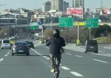 TEM otoyolunda scooterla son hız ilerledi