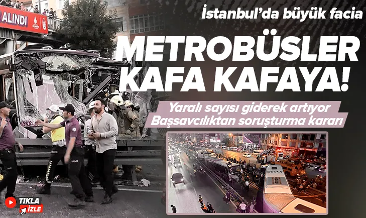 İstanbulda metrobüsler çarpıştı!