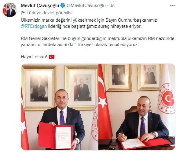 turkiye-bm-nezdinde-turkiye-adini-tescil-ediyor-disisleri-bakani-mevlut-cavusoglu-duyurdu-1654020185101.jpg Dışişleri Bakanı Mevlüt Çavuşoğlu duyurdu: "Türkiye" adı tescil ediliyor - 1