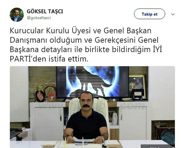 İYİ Parti'de Göksel Taşçı istifa etti - 1
