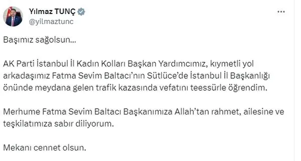 AK Parti’de acı kayıp! AK Parti İstanbul İl Kadın Kolları Başkan Yardımcısı Fatma Sevim Baltacı son yolculuğuna uğurlandı