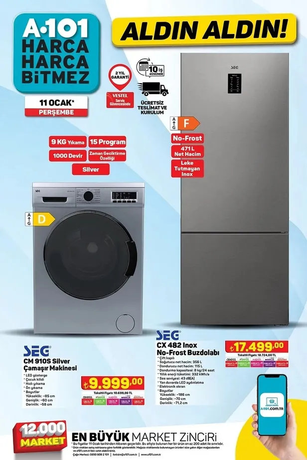 12 Ocak A101 aktüel ürünler kataloğu yayınlandı! A101’de Dik süpürge, akıllı TV ve saat, kablosuz kulaklık ve daha yüzlerce ürün ucuza satılacak