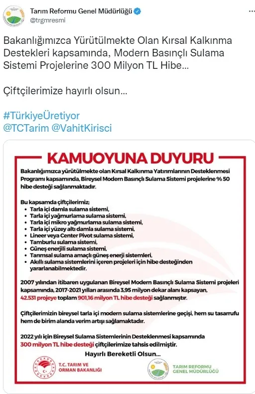 son-dakika-tarim-ve-orman-bakanligindan-ciftcilere-mujde-sulama-sistemi-projelerine-300-milyon-tllik-hibe-verd-1654199472964.jpg Son dakika: Tarım ve Orman Bakanlığı’ndan çiftçilere müjde! Sulama sistemi projelerine 300 milyon TL’lik hibe verdi - 2