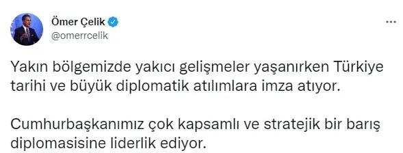 AK Parti Sözcüsü Ömer Çelik: Türkiye'yi içine kapatmaya dönük sistematik provokasyondur - 1