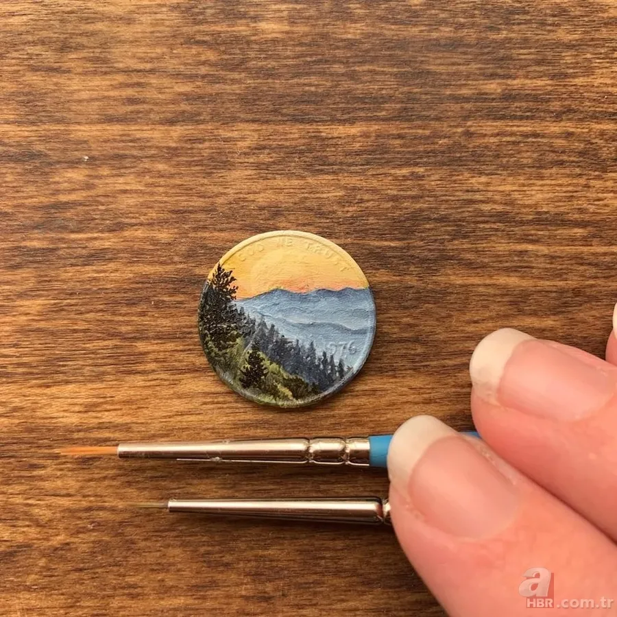 Bozuk para üstünde sanat! Herkes hayran kaldı... 17