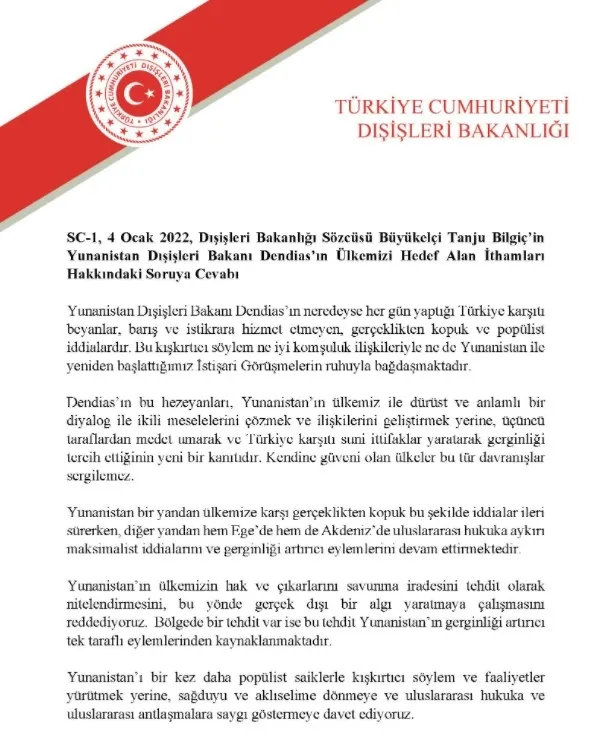 Türkiye'den Yunanistan Dışişleri Bakanı Dendias'ın sözlerine yanıt! "Kendinize güvenin" - 4
