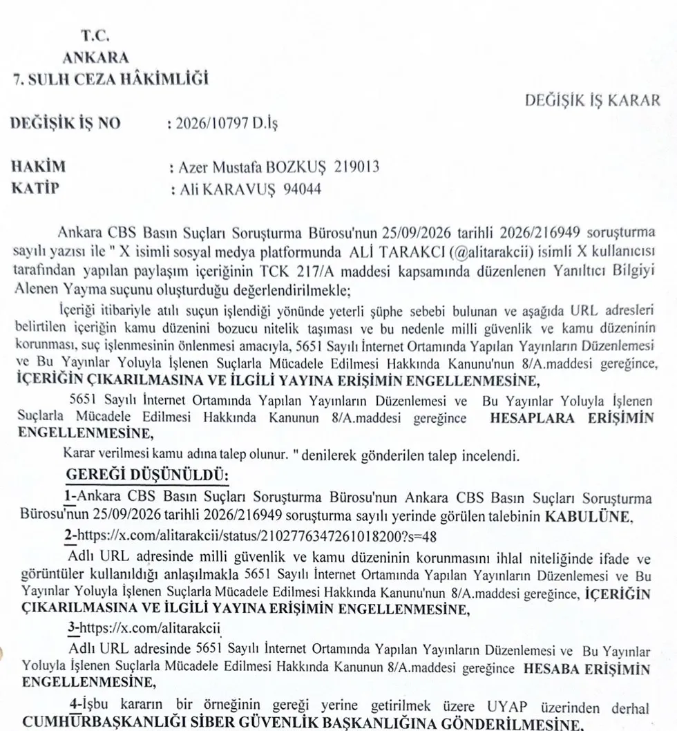“Bakan istifa edecek” paylaşımına tutuklama! Gazeteci Ali Tarakcı cezaevine gönderildi - 1