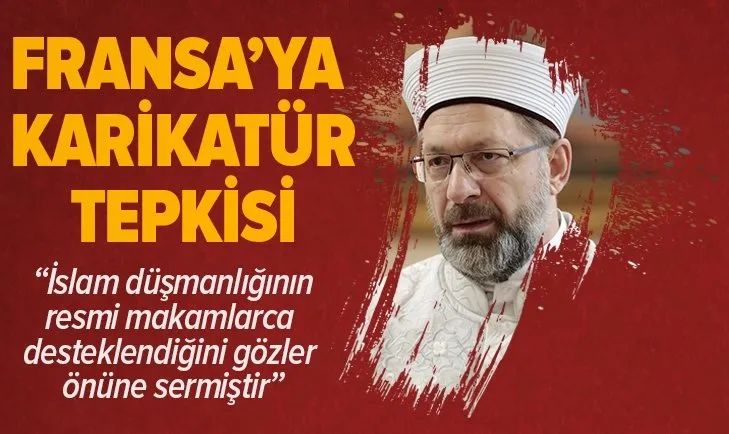 Diyanet İşleri Başkanı Erbaş’tan Fransa’ya karikatür tepkisi: İslam düşmanlığı resmi makamlarca destekleniyor
