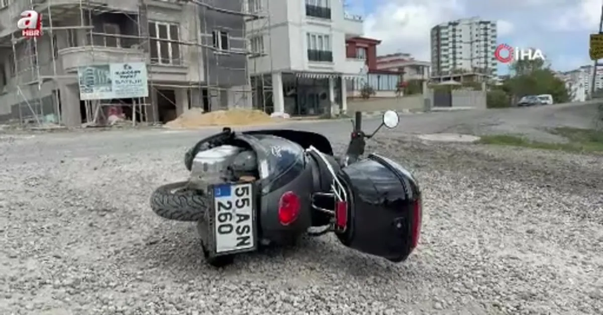 Motosiklet mucurlu yolda devrildi