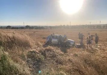 Tekirdağ'da feci kaza! Otomobil tarlaya uçtu