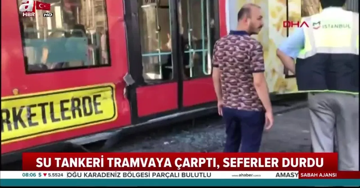 Cevizlibağ'da tanker tramvaya çarptı!