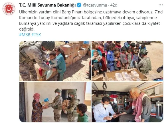 TSK'dan Barış Pınarı bölgesindeki ihtiyaç sahiplerine yardım eli - 3