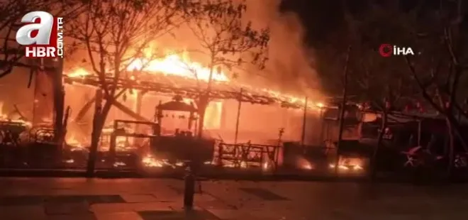 Kafe yarım saat içinde küle döndü