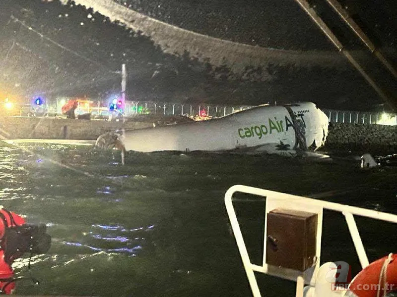 Hong Kong'da dehşet dakikaları! Türk kargo uçağı denize sürüklendi 2