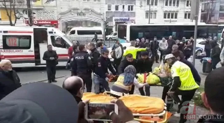 İstanbul Beyazıt’ta özel halk otobüsü yayalara çarptı