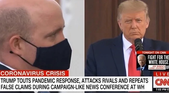 ABD Başkanı Donald Trump muhabirin maskesini çıkarmasını istedi - 4