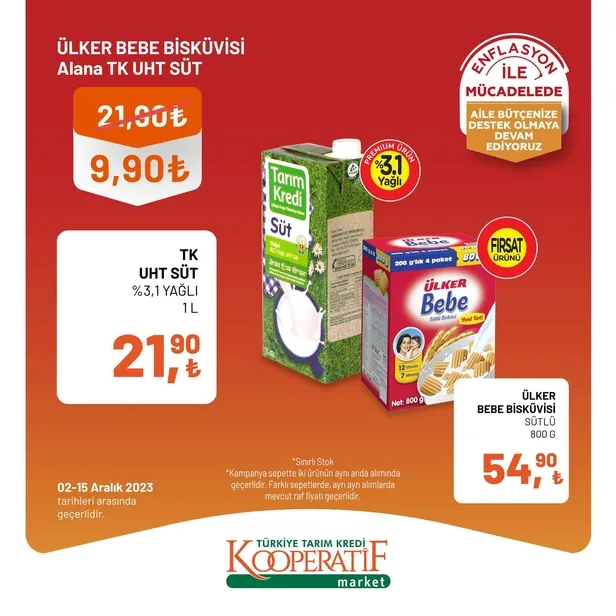 Tarım Kredi Market 11 Aralık indirim kataloğu çıktı! Dev rulo havlu, yumuşatıcı, çay, bütün piliç, tereyağı, tost peyniri, süt, beyaz peynir, pirinç ucuza satışta…