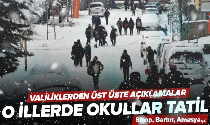 ☃ 21 Mart kar tatili olan iller liste: Yarın hangi illerde okul var, yok? 21 Mart hangi illerde okullar tatil olacak? Sinop, Bartın, Amasya, Zonguldak