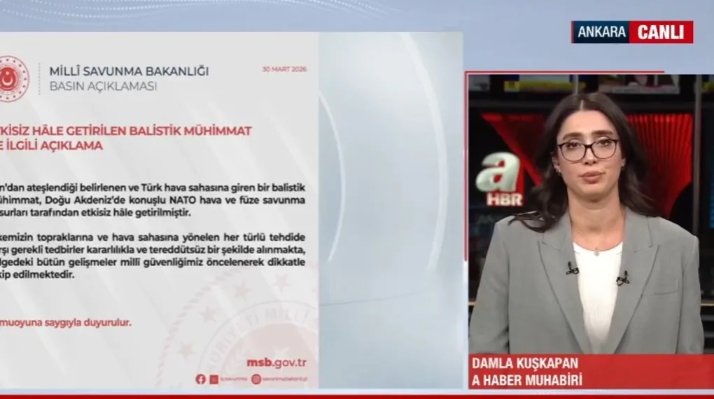 MSB: İran'dan ateşlenen füze imha edildi