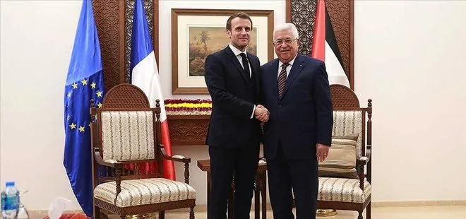 Fransa Cumhurbaşkanı Macron Filistin Devlet Başkanı Abbas ile görüştü