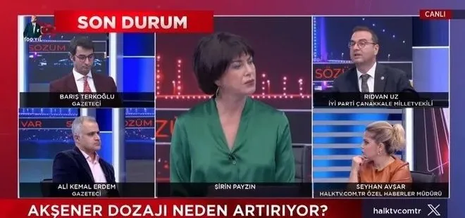CHP medyasının karın ağrısı bitmiyor! Halk TV’de İYİ Partili Rıdvan Uz’a 15 vekil göndermesi! Şirin Payzın yine devrede...