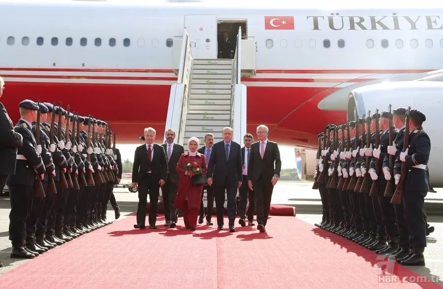 Başkan Recep Tayyip Erdoğan Almanya'da böyle karşılandı 7